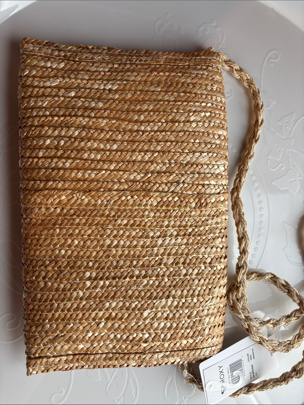 Roxy Straw Clutch with Pink Accent - Picture 2 of 2